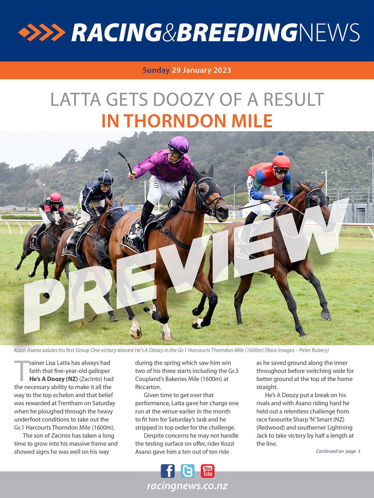 NZ Racing and Breeding News - 29 January 2023