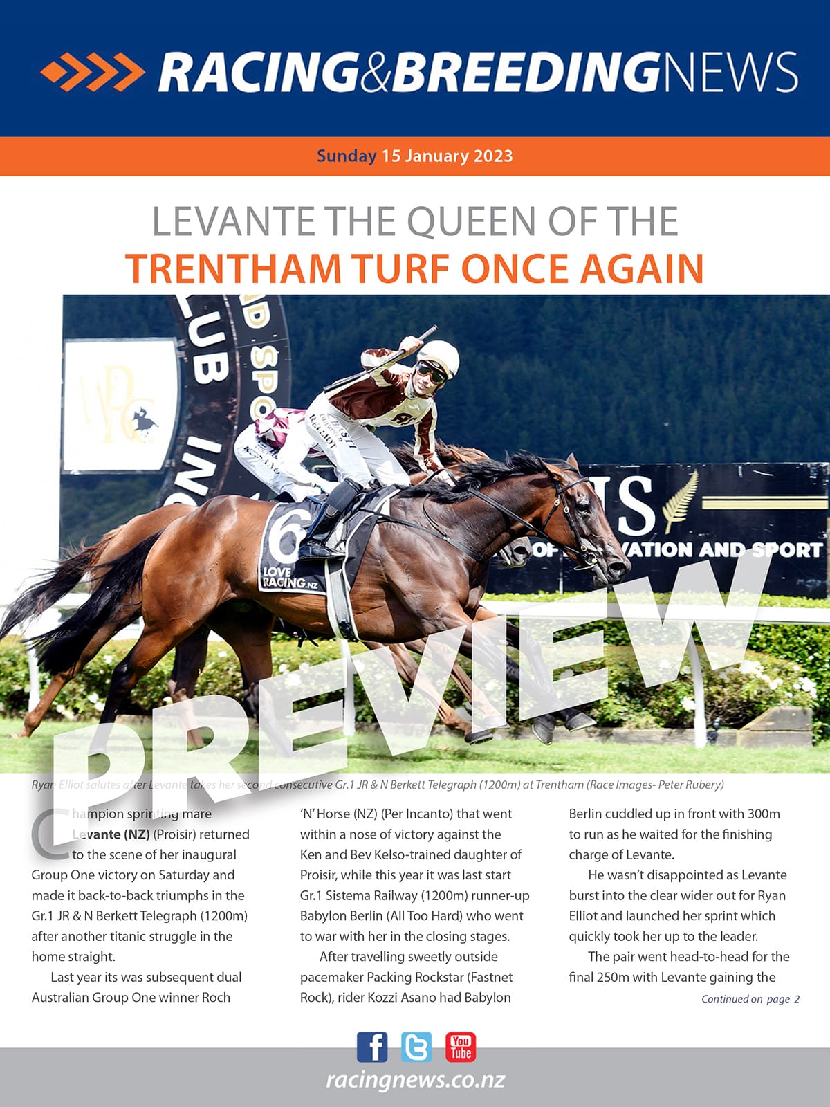 NZ Racing and Breeding News – 15 January 2023