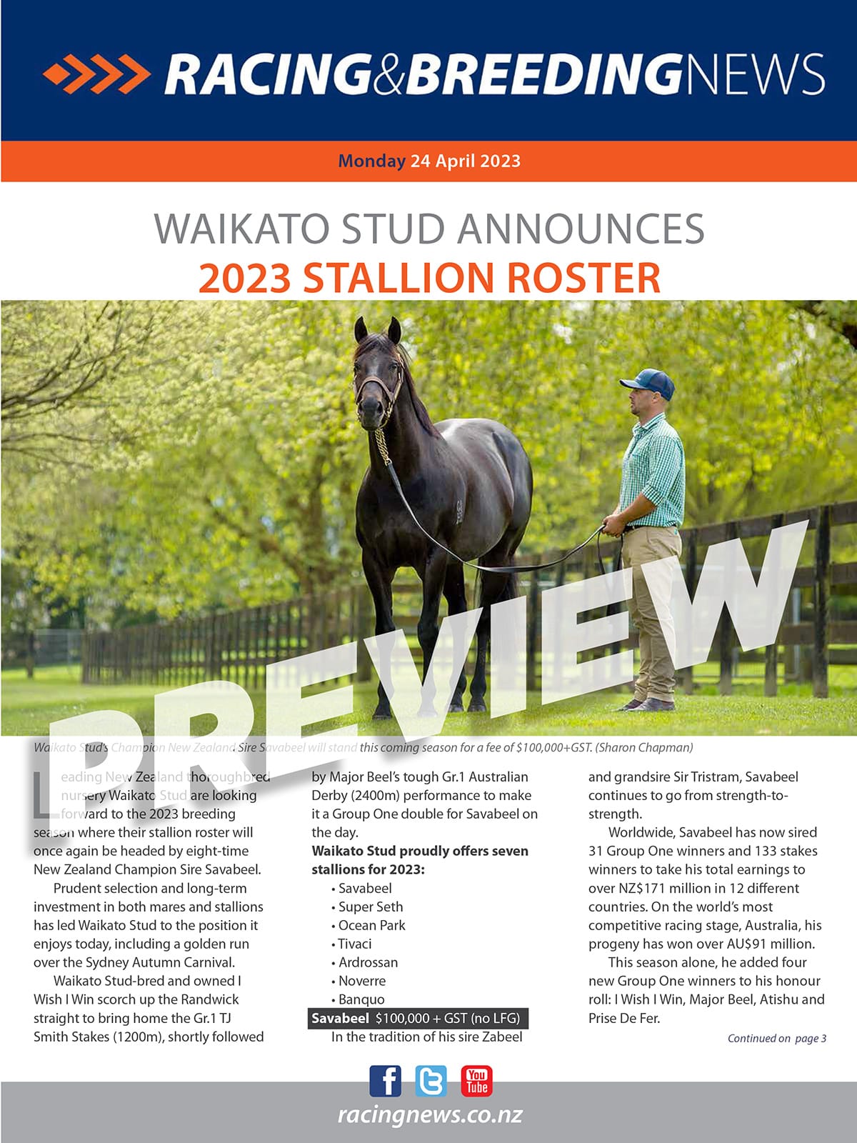 NZ Racing and Breeding News – 24 April 2023