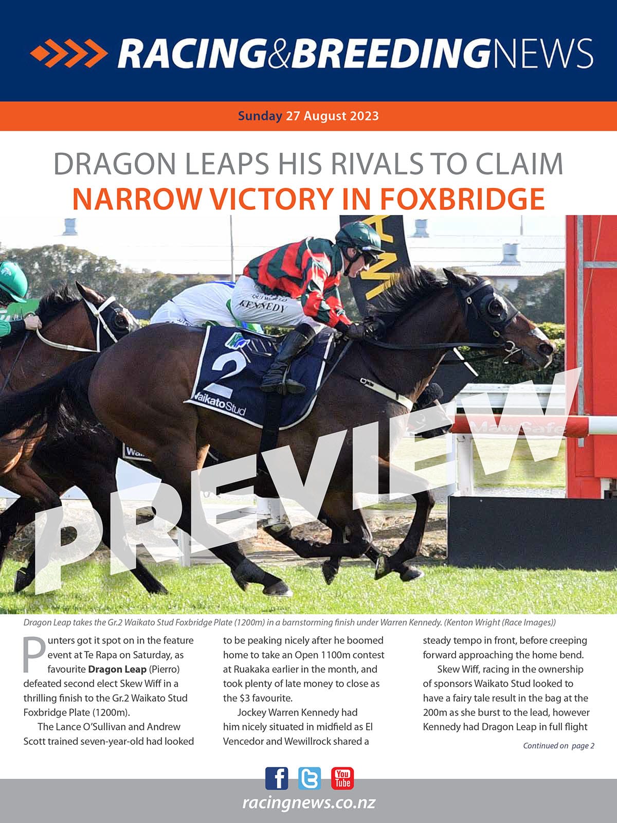 NZ Racing and Breeding News – 27 August 2023