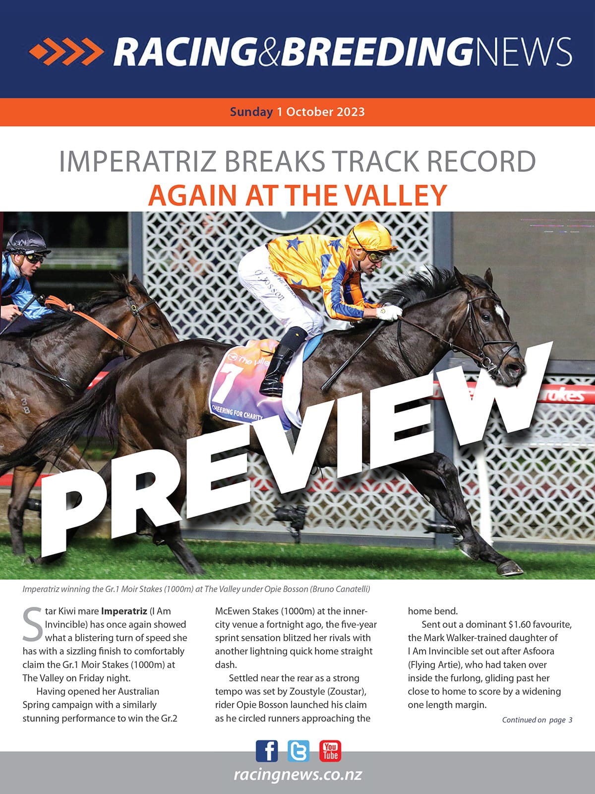 NZ Racing and Breeding News – 01 October 2023