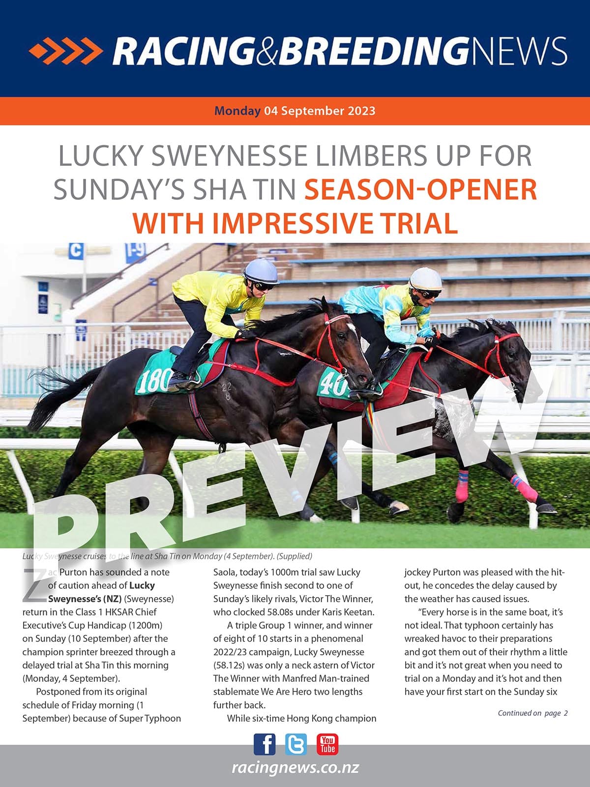 NZ Racing and Breeding News – 04 September 2023