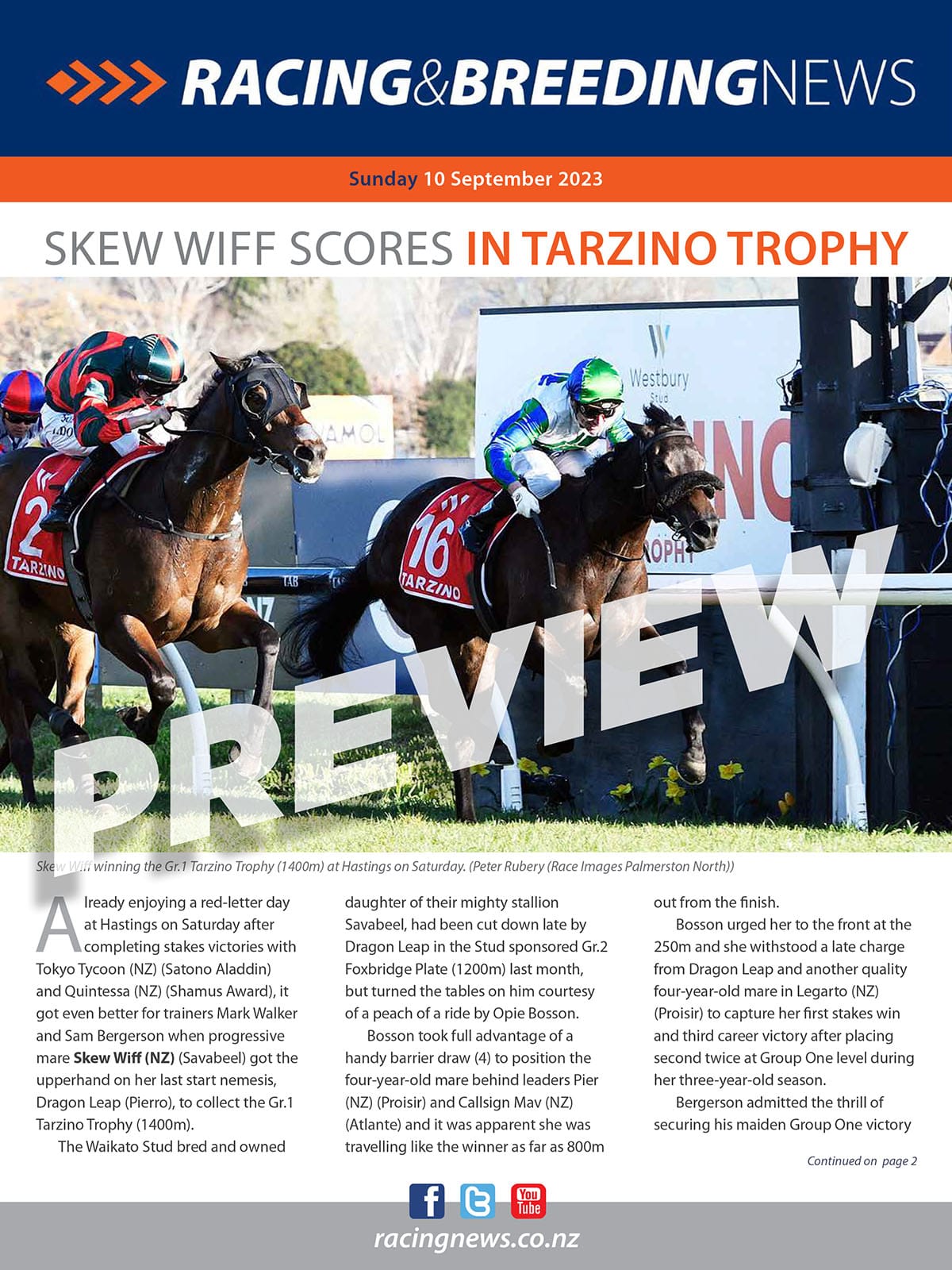 NZ Racing and Breeding News – 10 September 2023