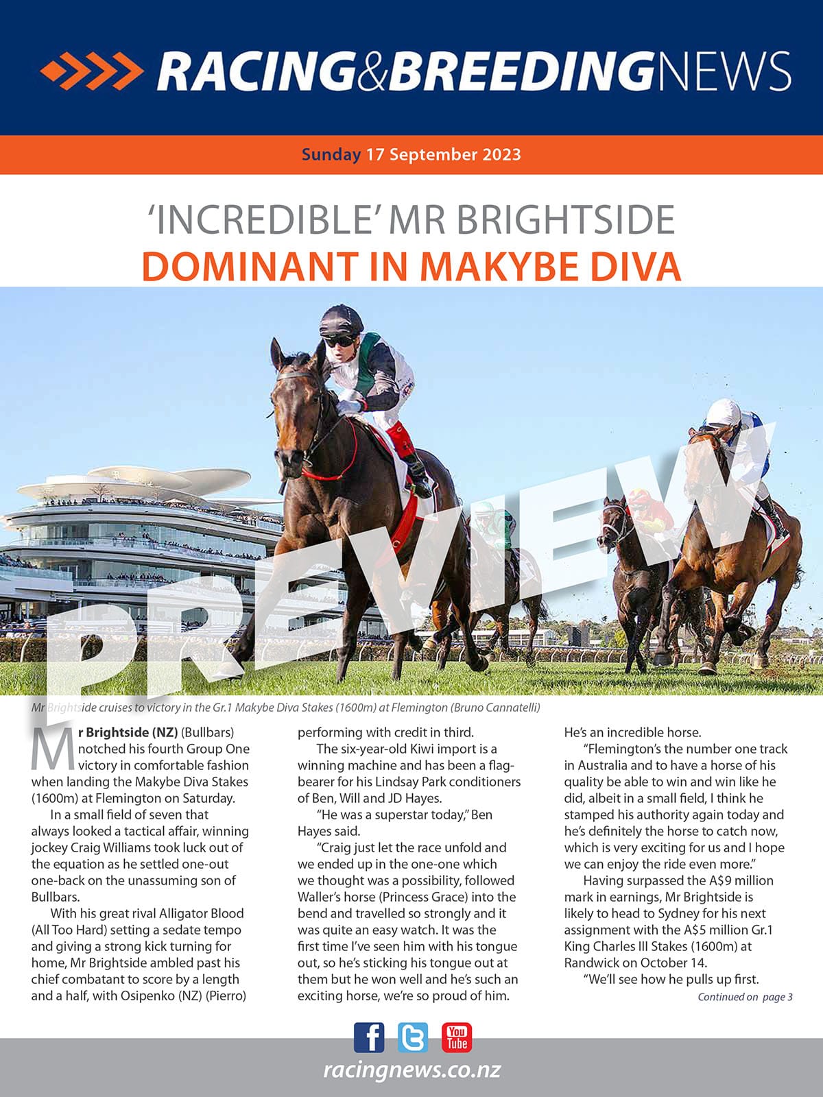 NZ Racing and Breeding News – 17 September 2023