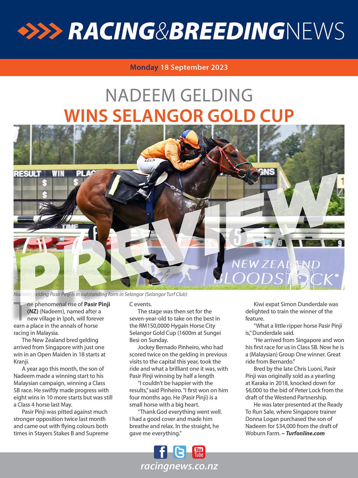 NZ Racing and Breeding News – 18 September 2023