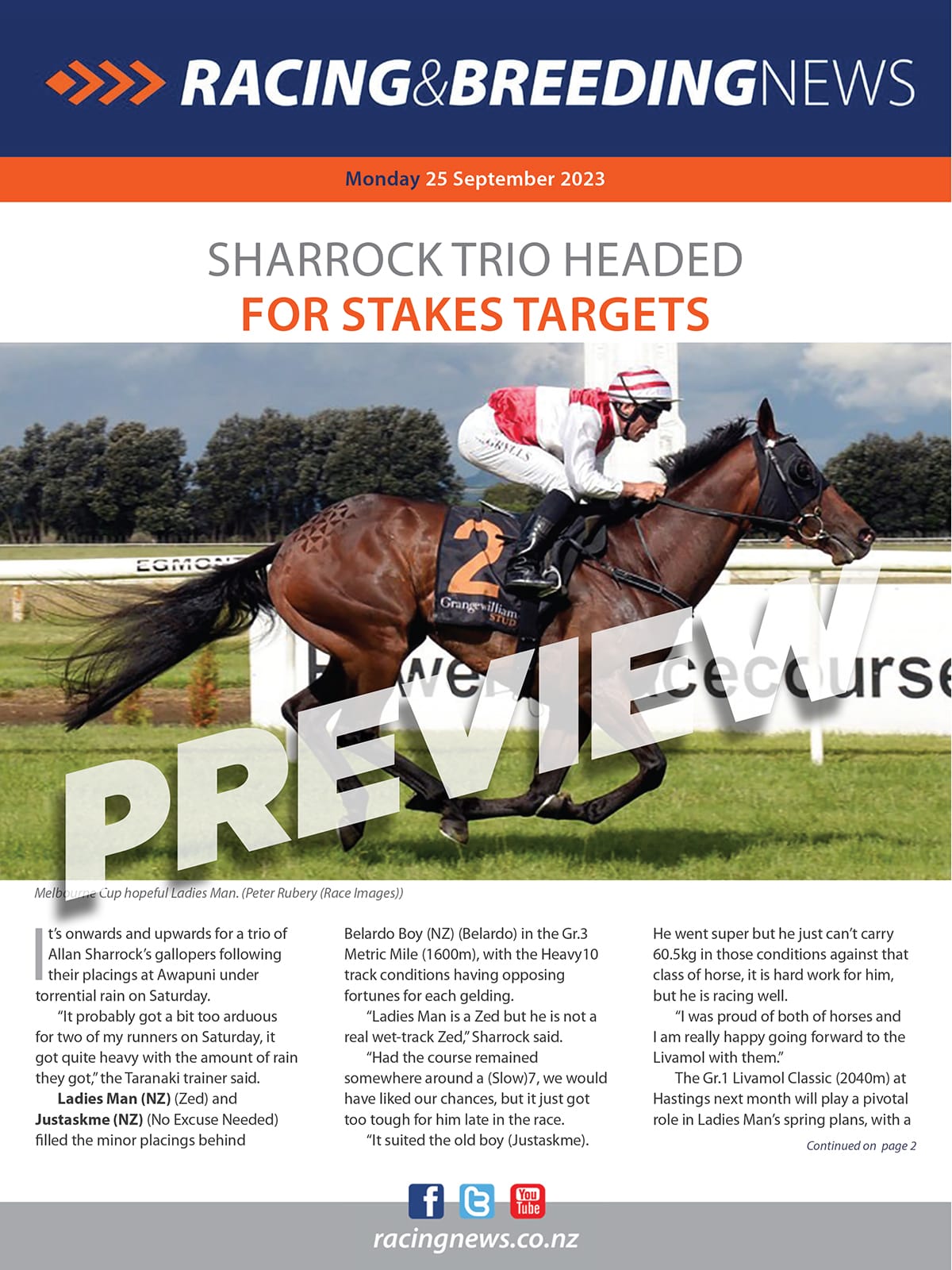 NZ Racing and Breeding News – 25 September 2023