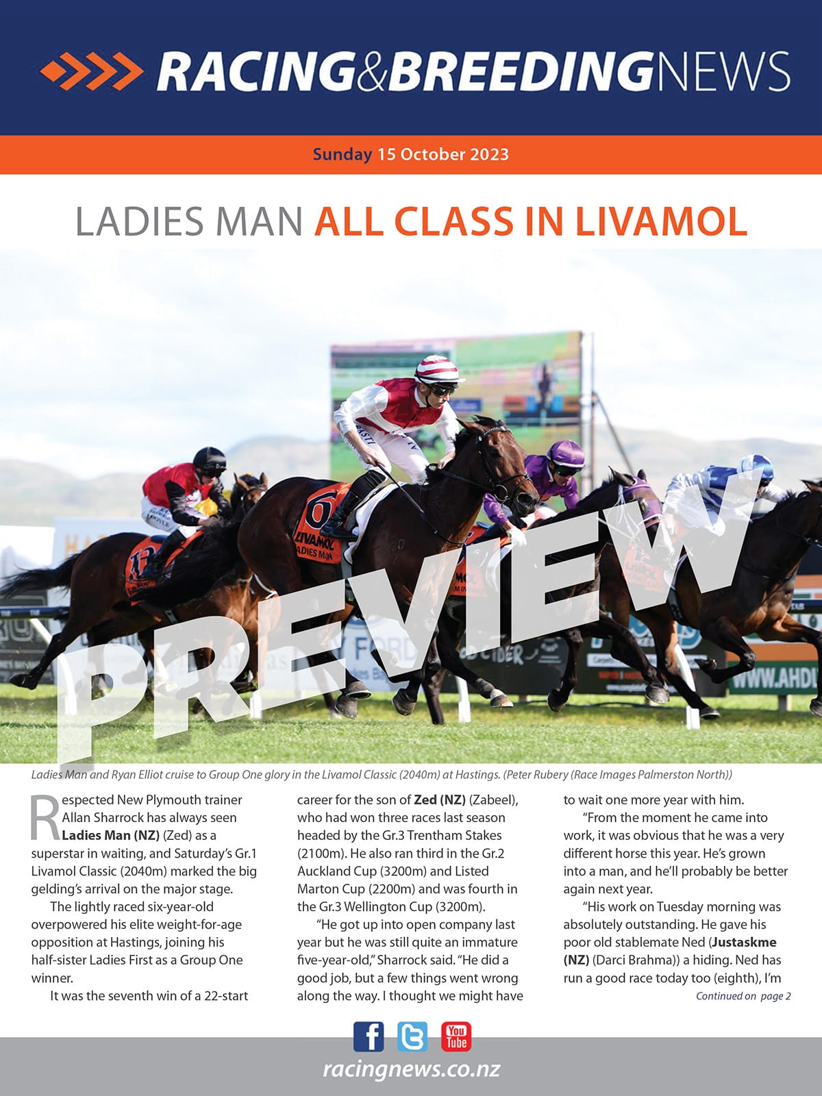 NZ Racing and Breeding News – 15 October 2023