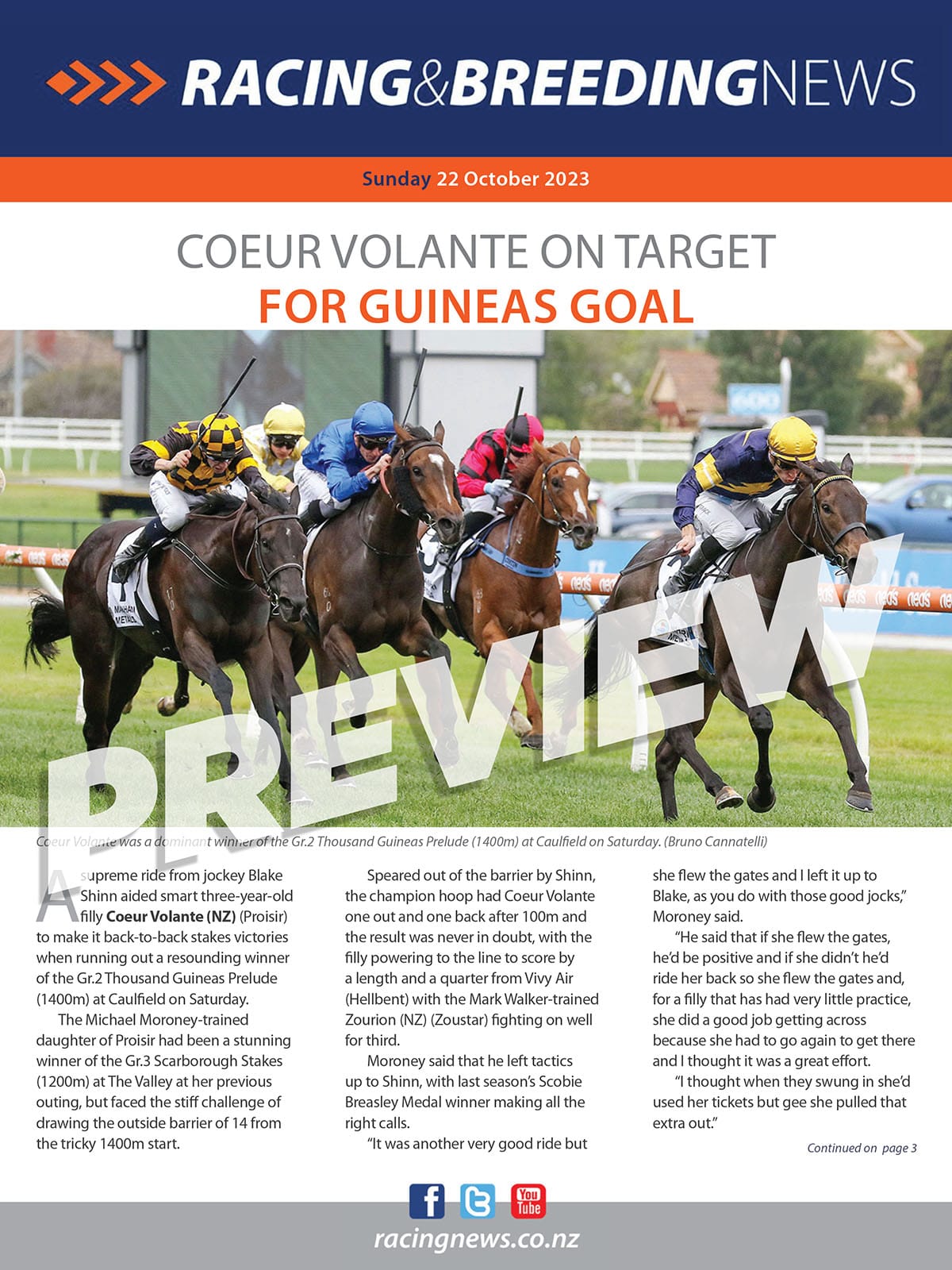 NZ Racing and Breeding News – 22 October 2023