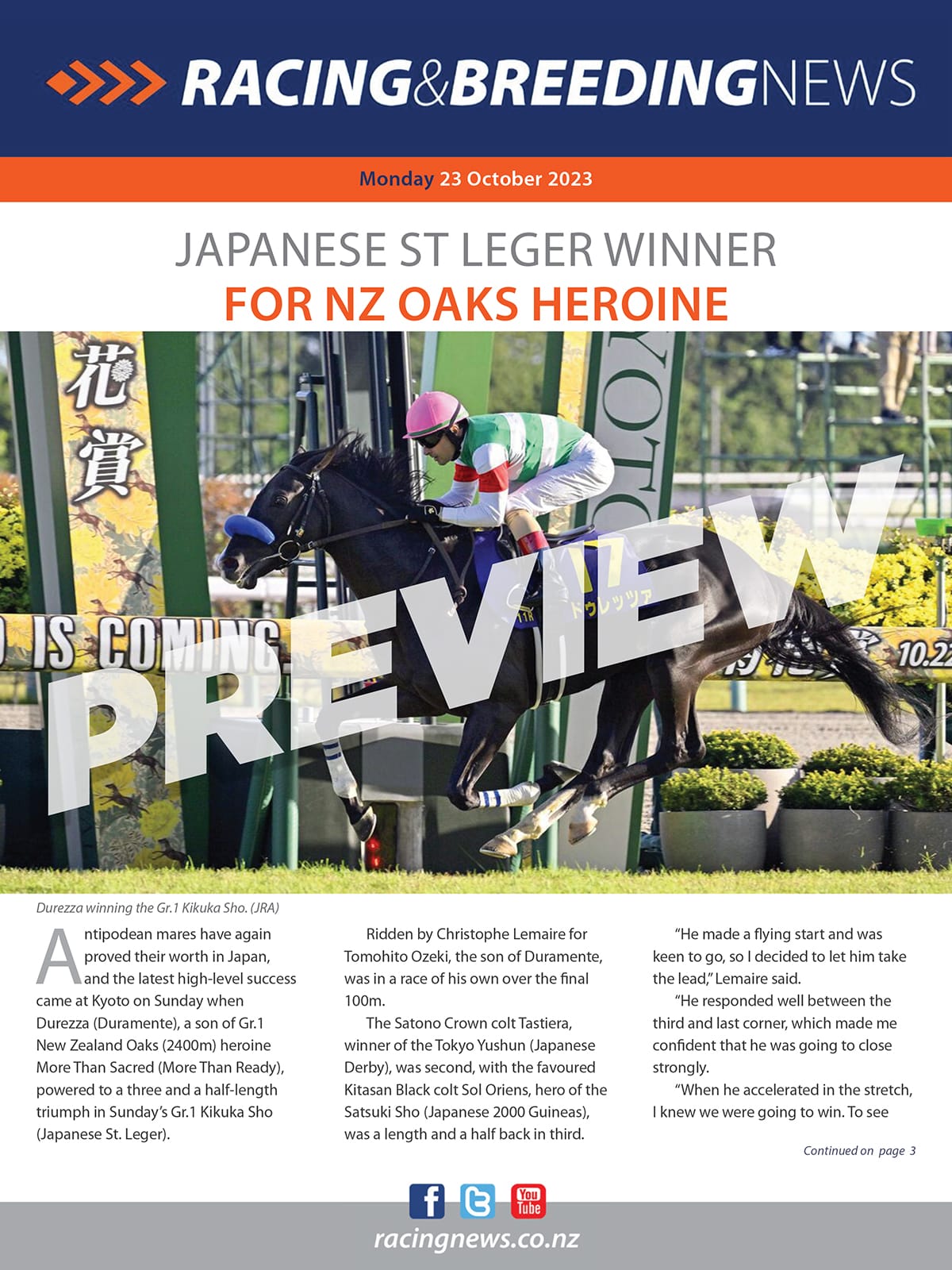 NZ Racing and Breeding News – 23 October 2023