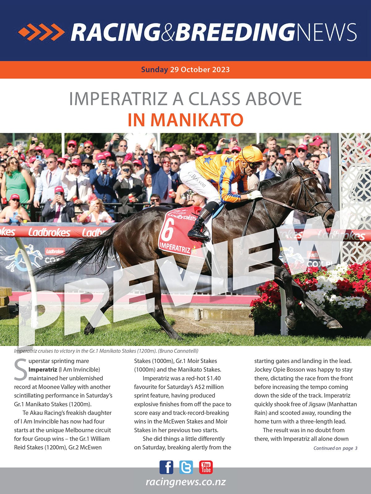 NZ Racing and Breeding News – 29 October 2023