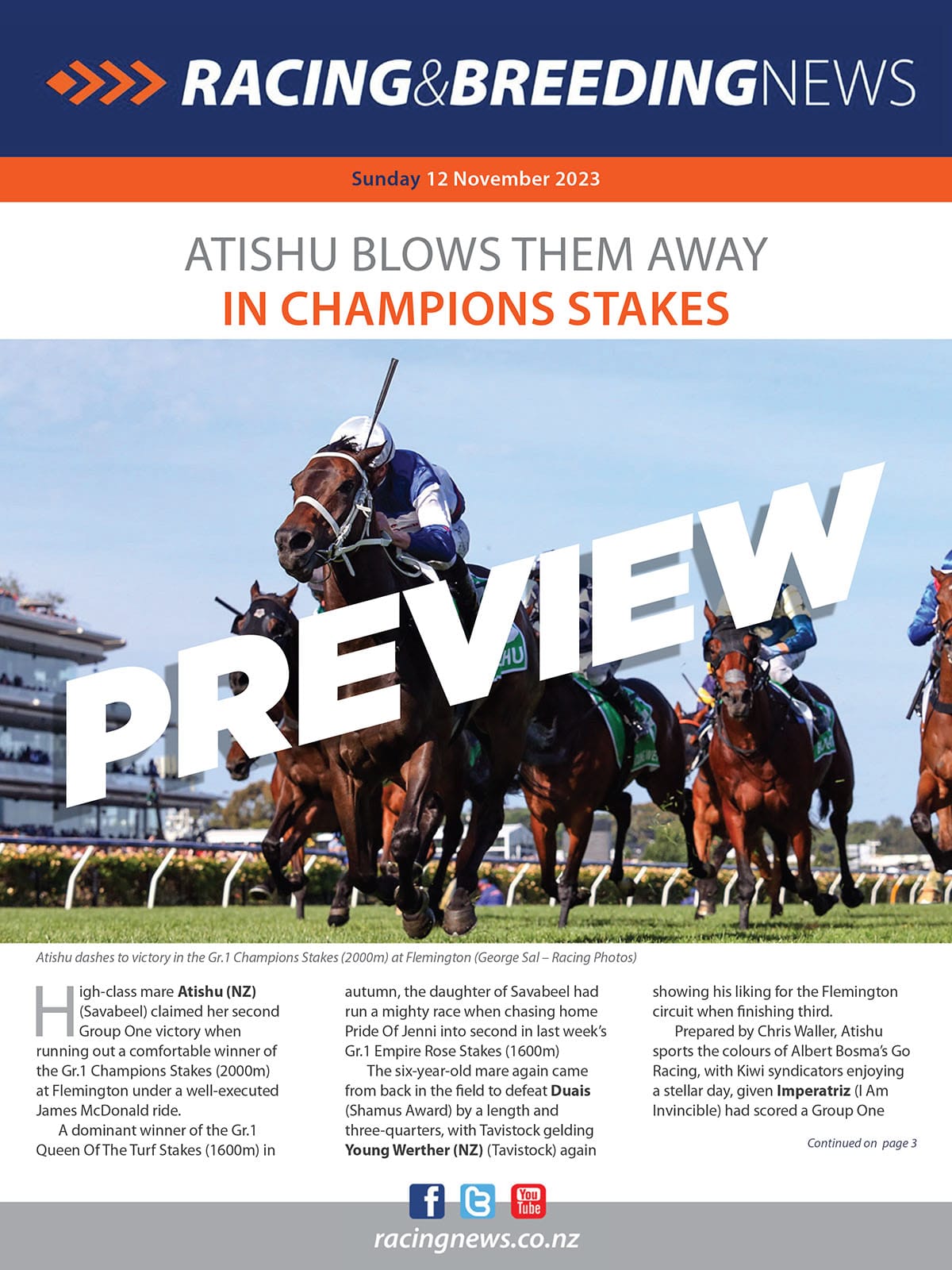 NZ Racing and Breeding News – 12 November 2023