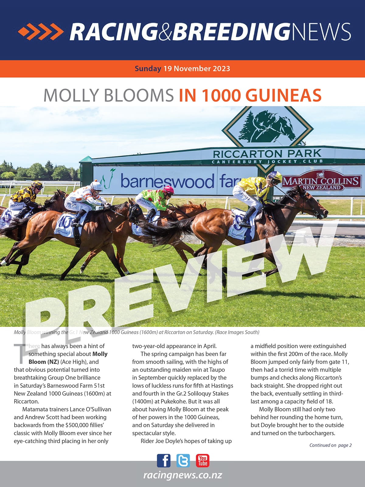 NZ Racing and Breeding News – 19 November 2023