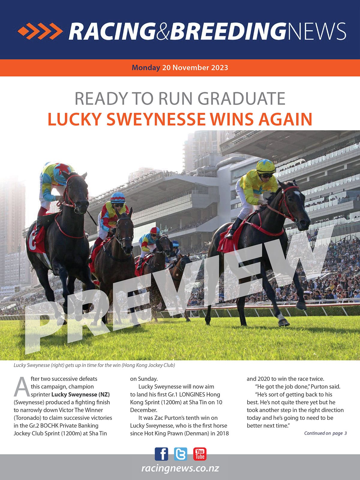 NZ Racing and Breeding News – 20 November 2023