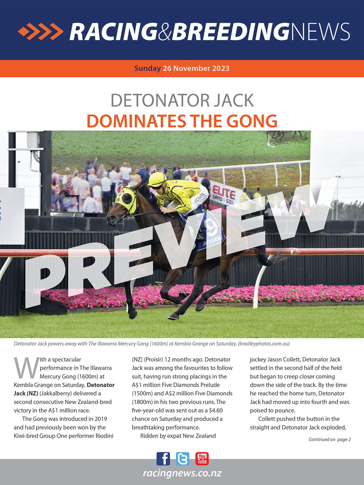 NZ Racing and Breeding News – 26 November 2023