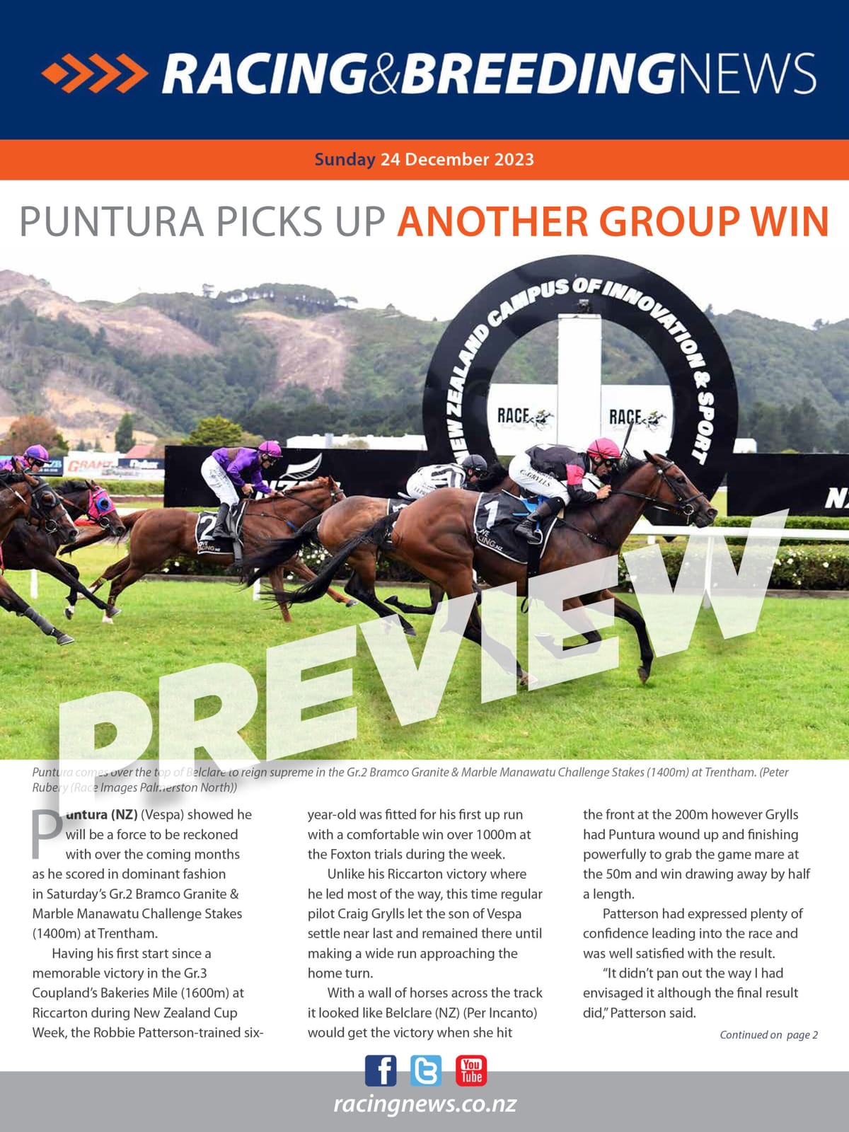 NZ Racing and Breeding News – 24 December 2023