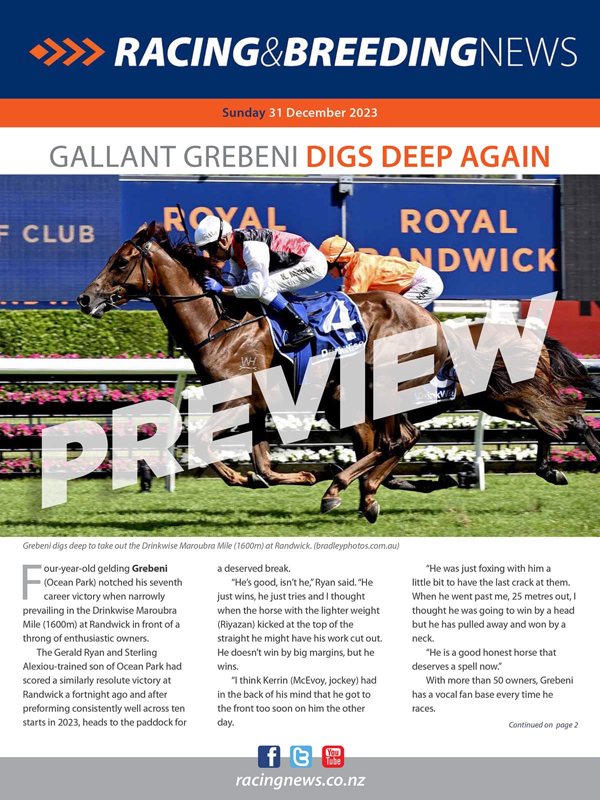 NZ Racing and Breeding News – 31 December 2023