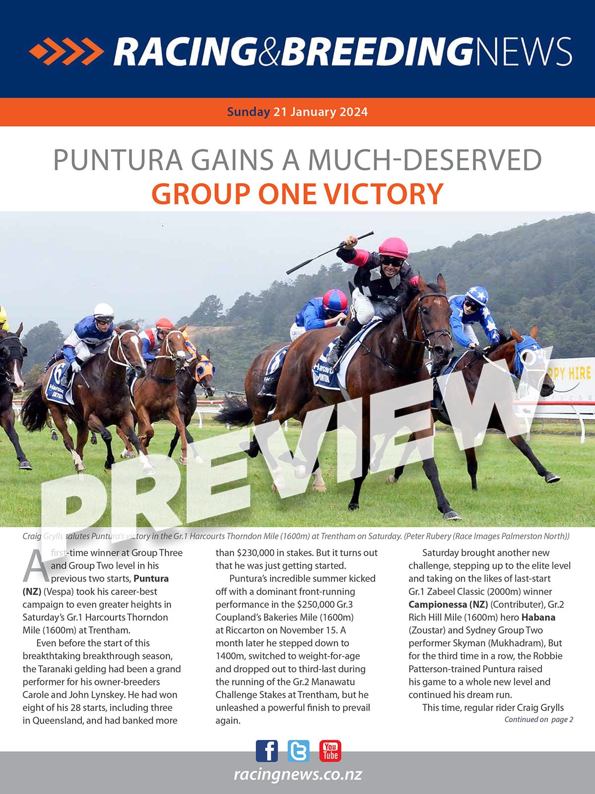 NZ Racing and Breeding News – 21 January 2024