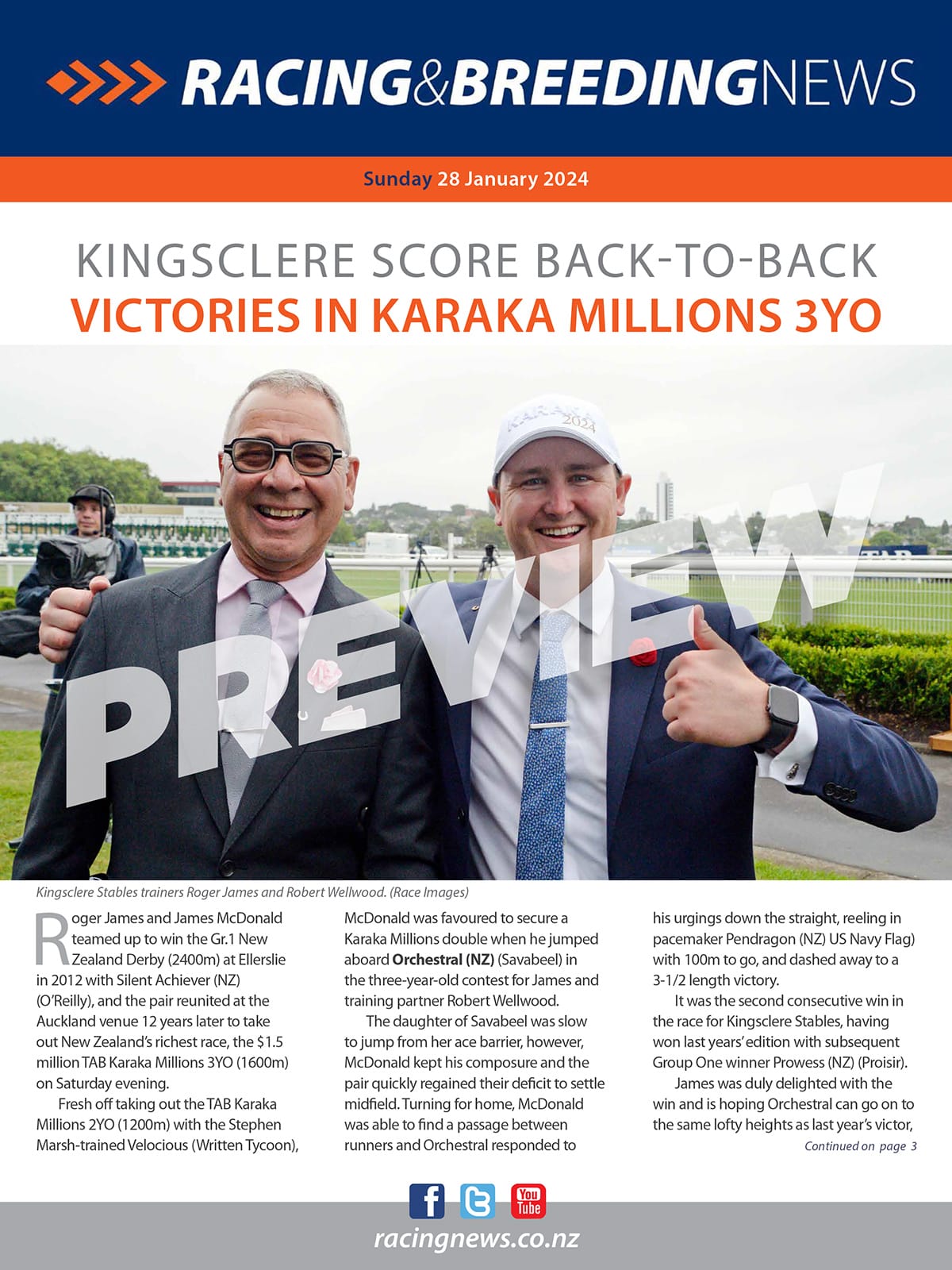 NZ Racing and Breeding News – 28 January 2024