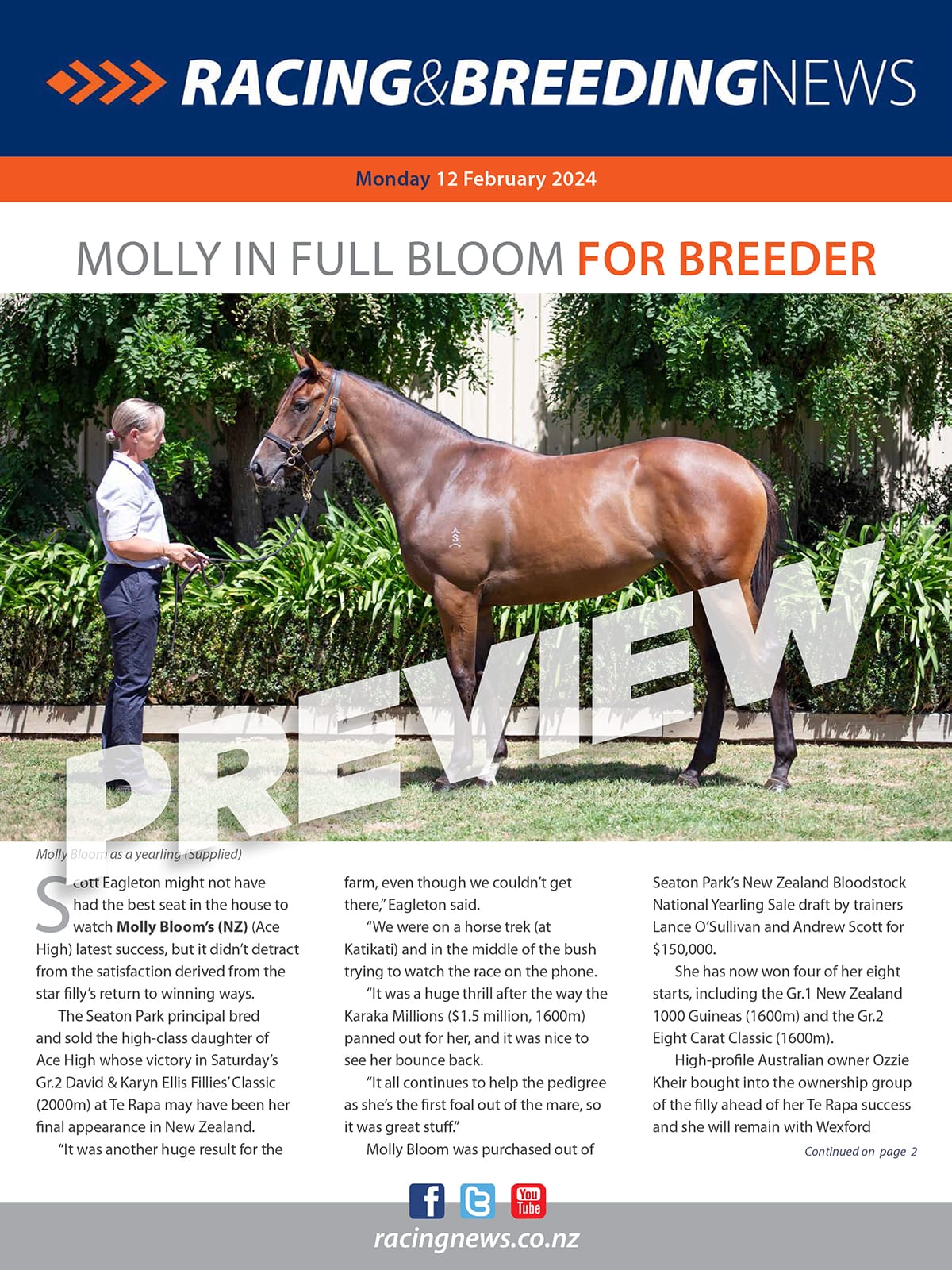 NZ Racing and Breeding News – 12 February 2024