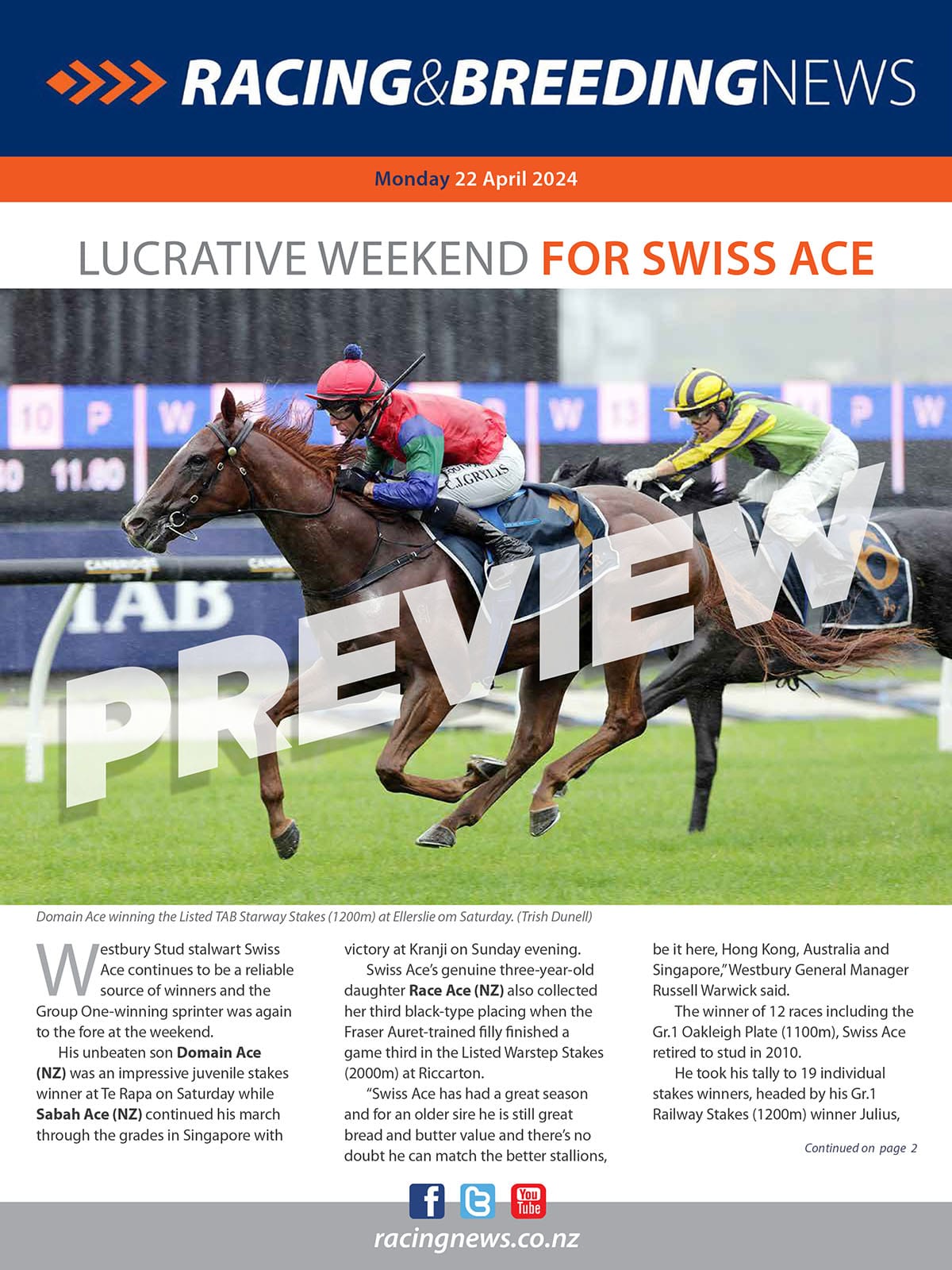 NZ Racing and Breeding News – 22 April 2024