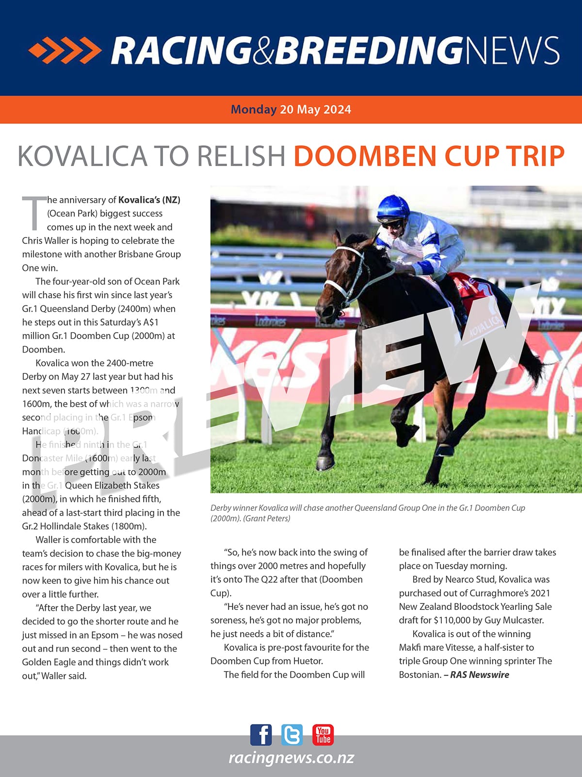 NZ Racing and Breeding News – 20 May 2024