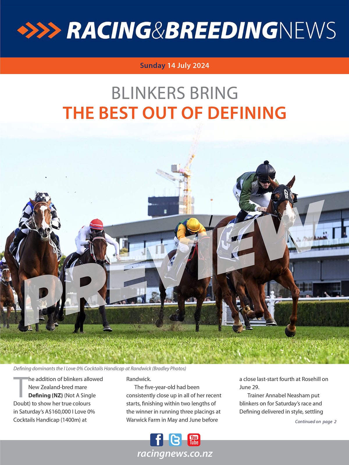 NZ Racing and Breeding News – 14 July 2024