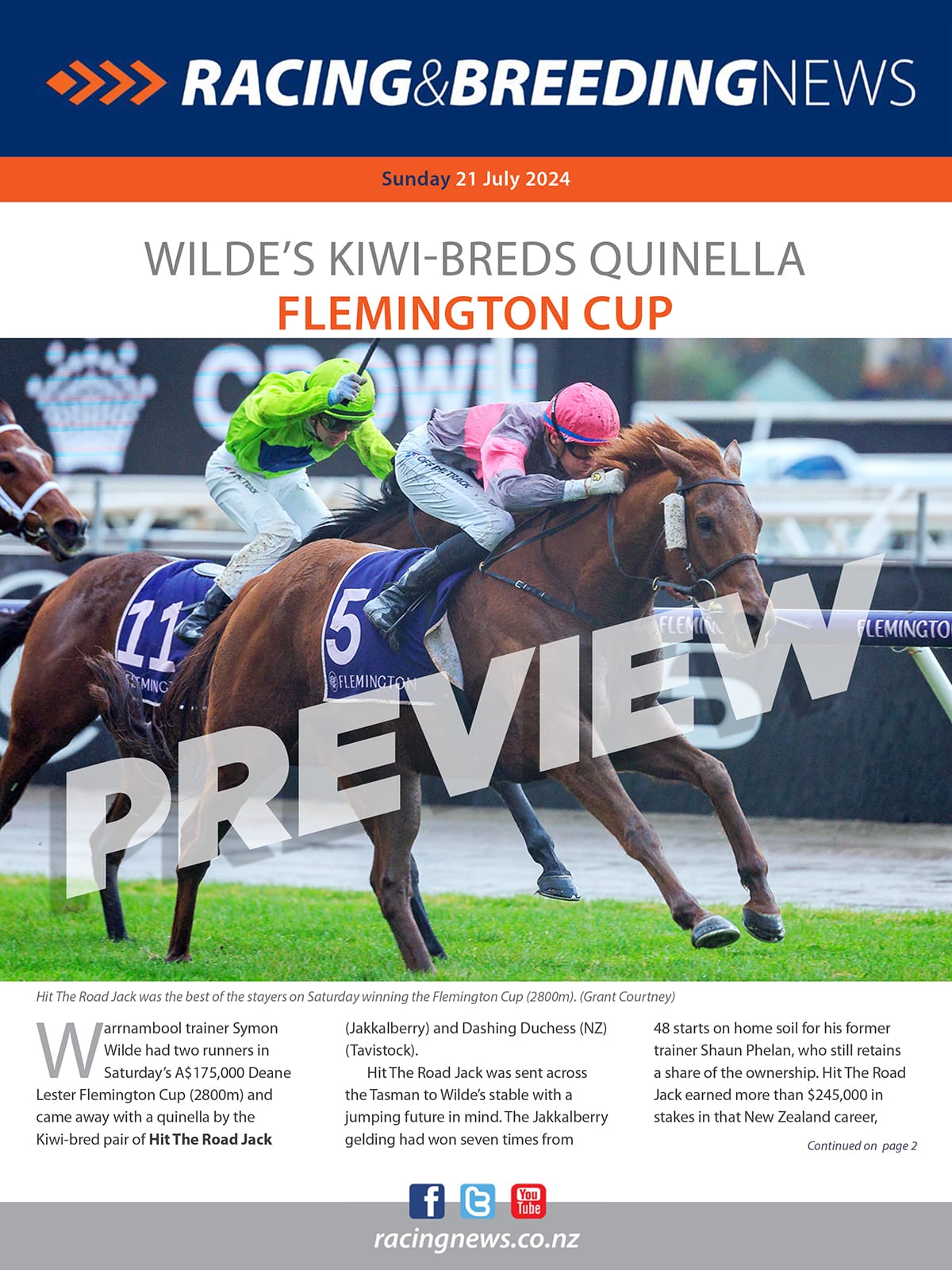 NZ Racing and Breeding News – 21 July 2024