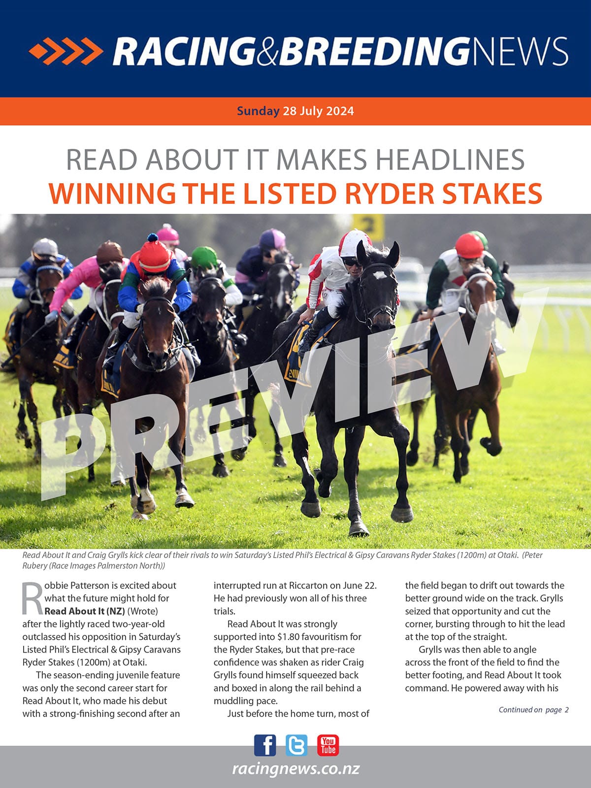 NZ Racing and Breeding News – 28 July 2024