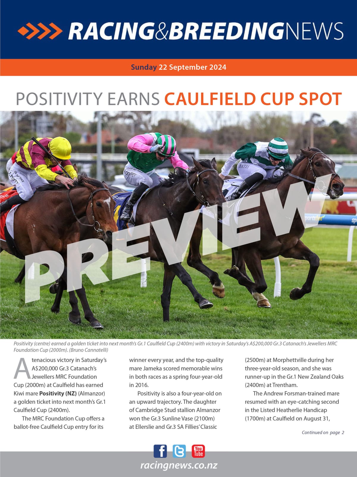 NZ Racing and Breeding News – 22 September 2024