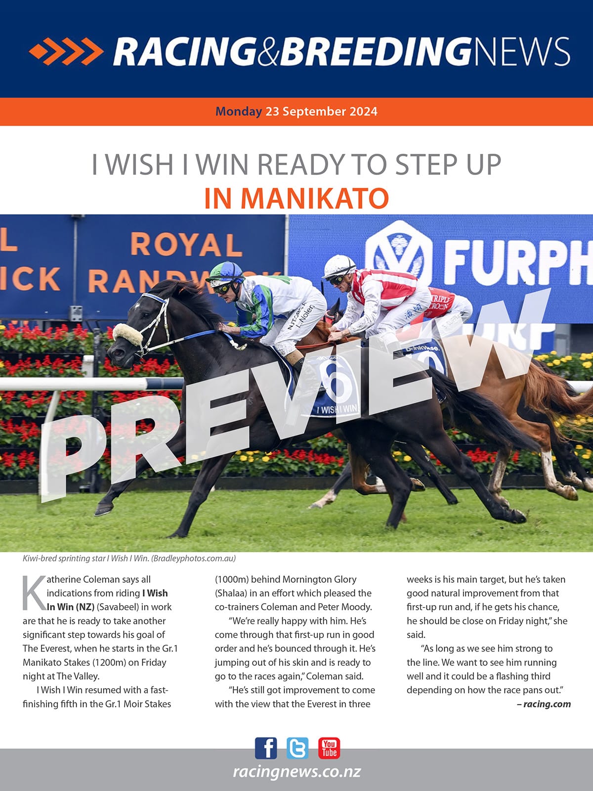 NZ Racing and Breeding News – 23 September 2024