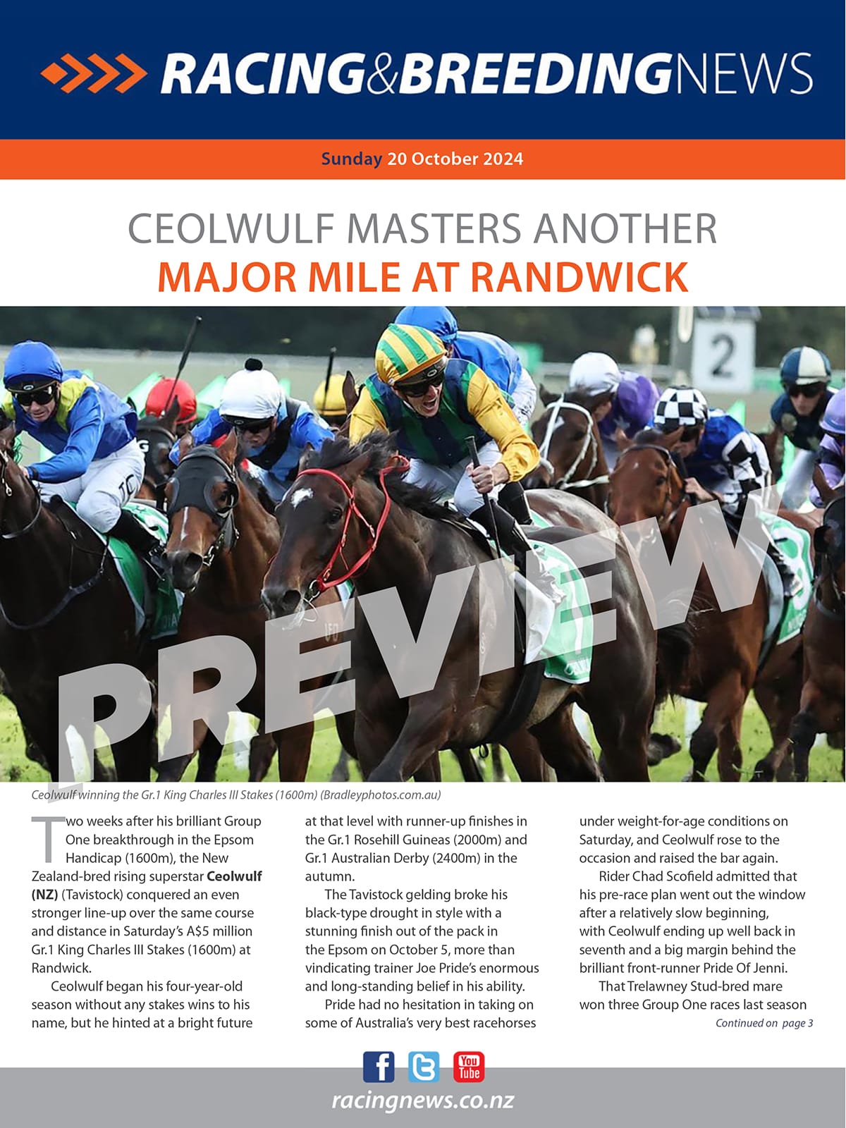 NZ Racing and Breeding News – 20 October 2024