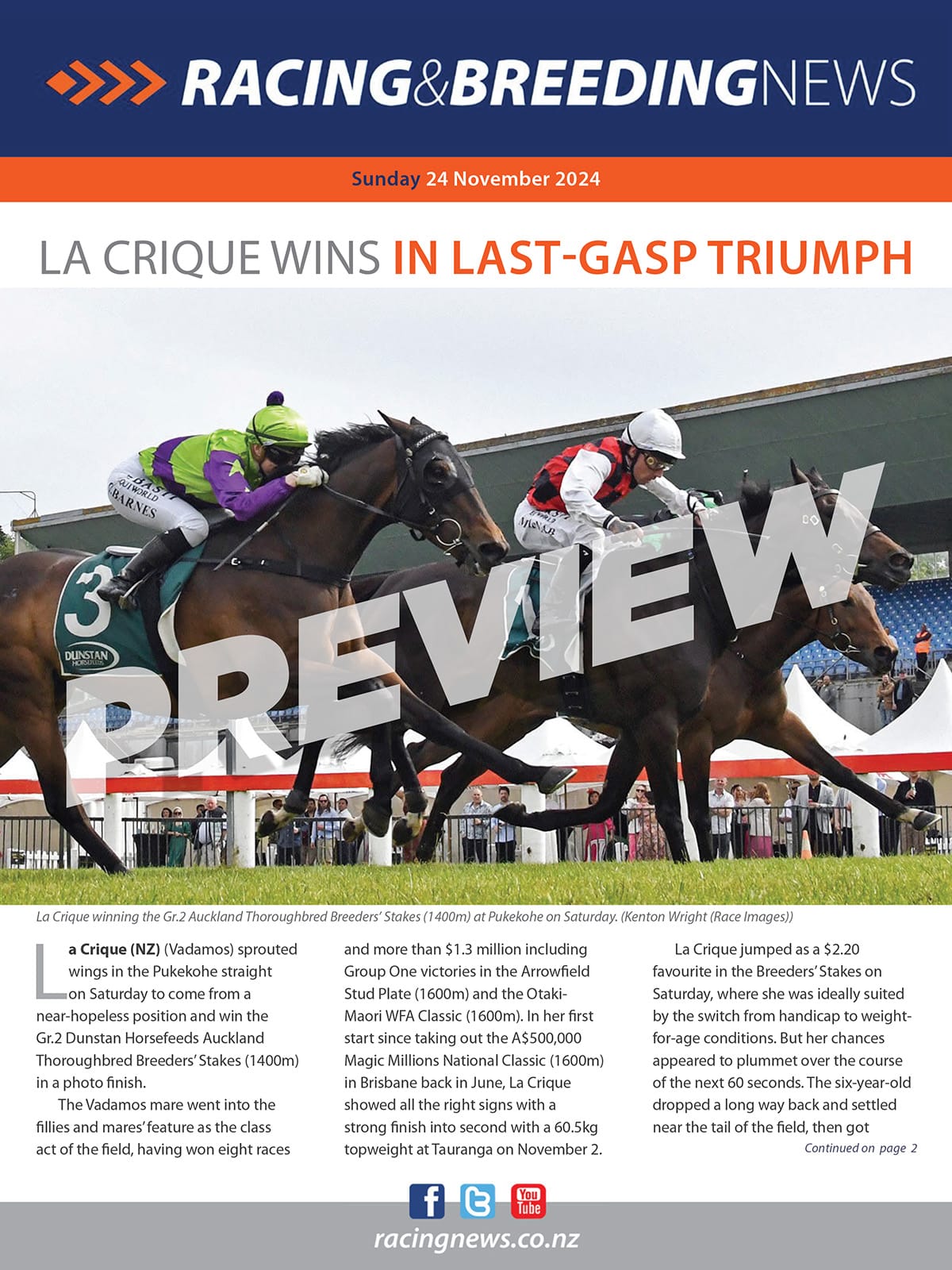 NZ Racing and Breeding News – 24 November 2024