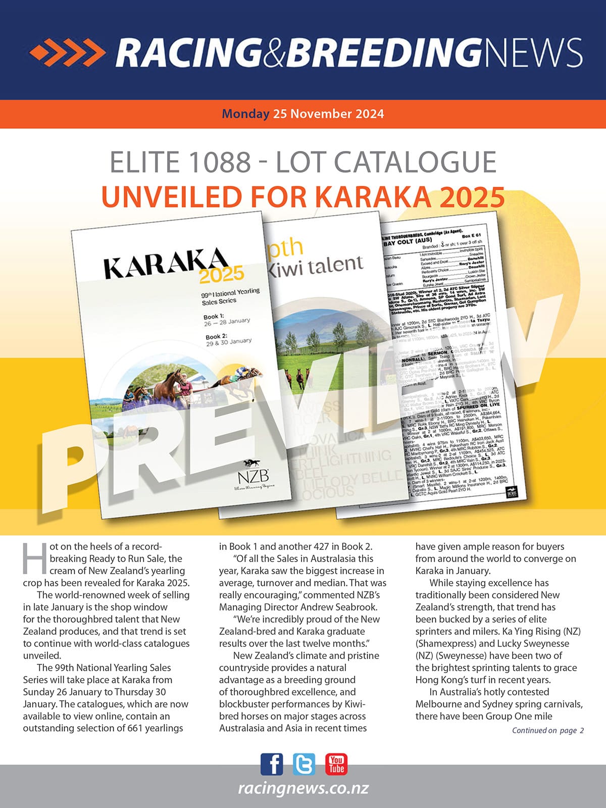 NZ Racing and Breeding News – 25 November 2024