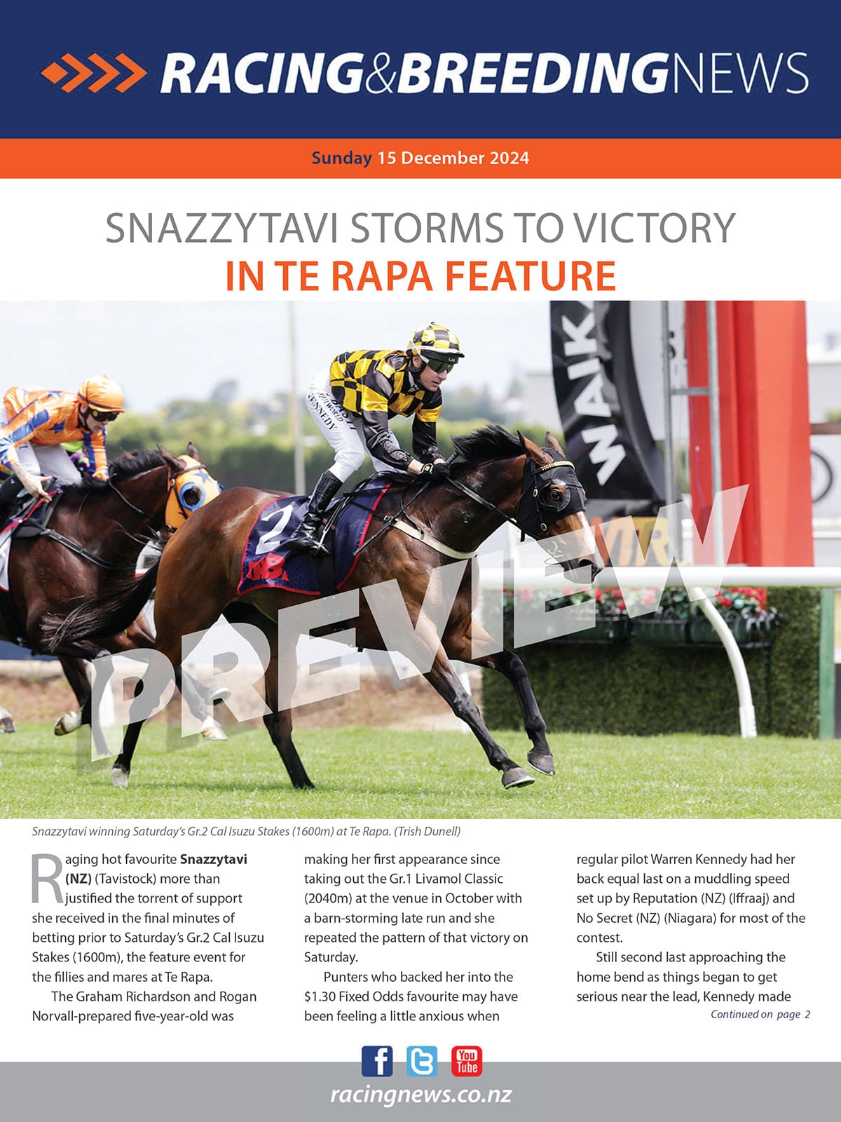 NZ Racing and Breeding News – 15 December 2024