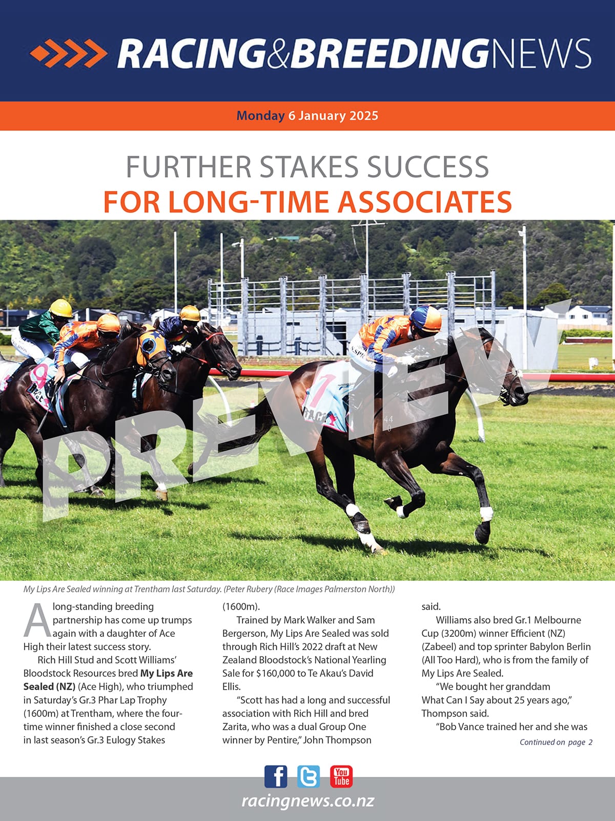 NZ Racing and Breeding News – 06 January 2025
