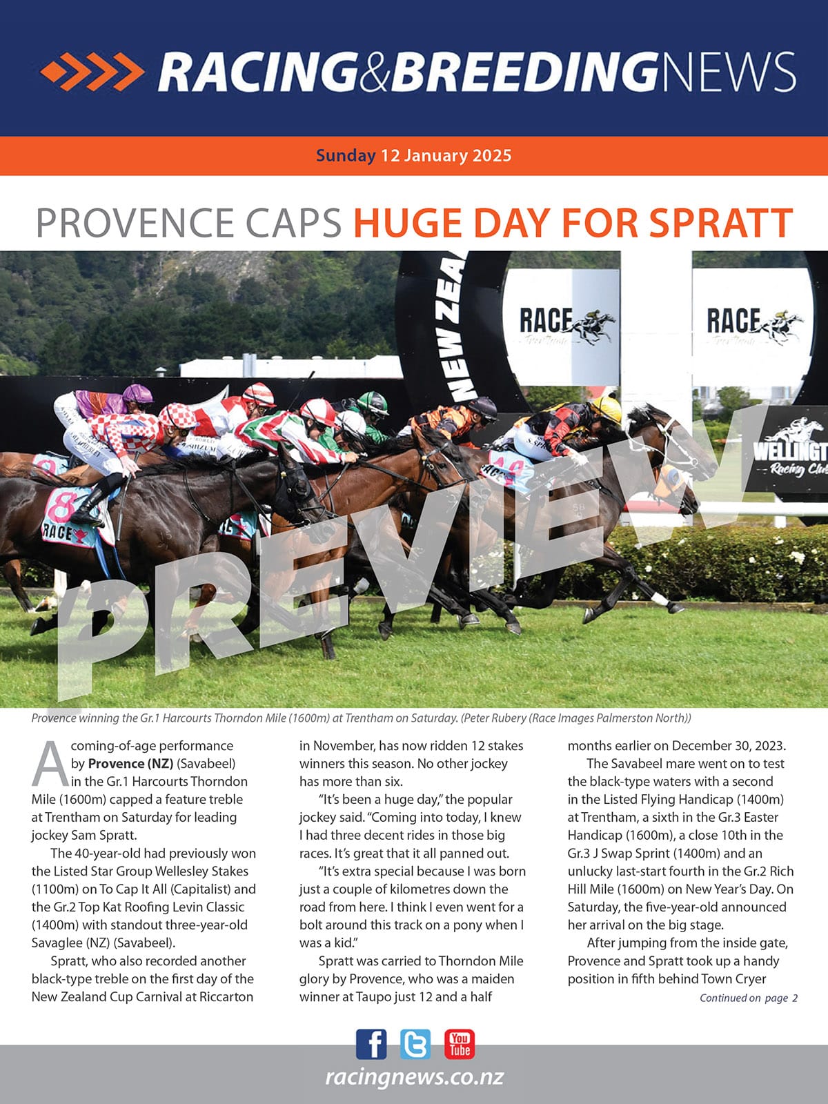 NZ Racing and Breeding News – 12 January 2025