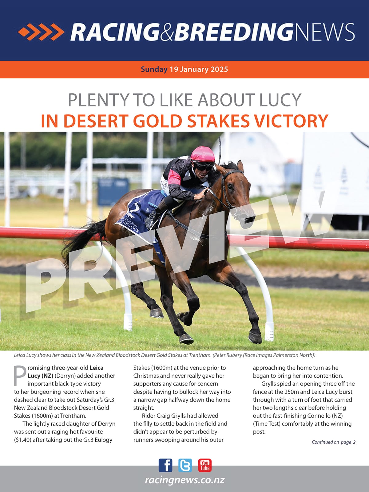 NZ Racing and Breeding News – 19 January 2025