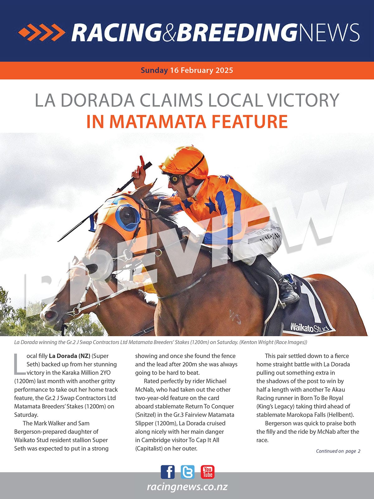 NZ Racing and Breeding News – 16 February 2025