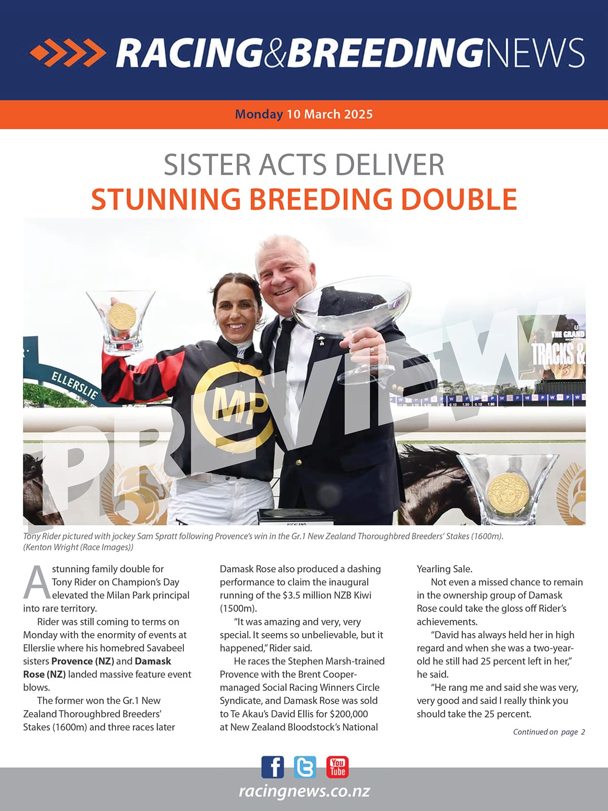 NZ Racing and Breeding News – 10 March 2025