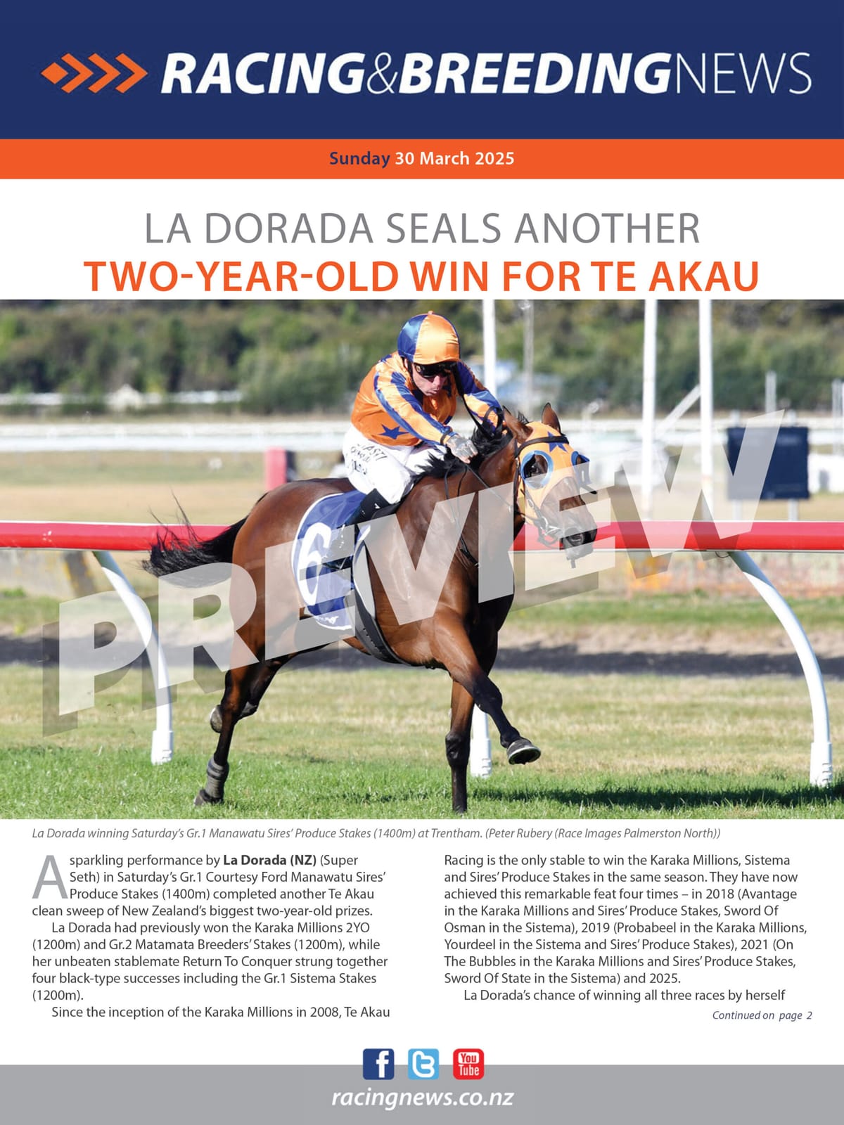 NZ Racing and Breeding News – 30 March 2025