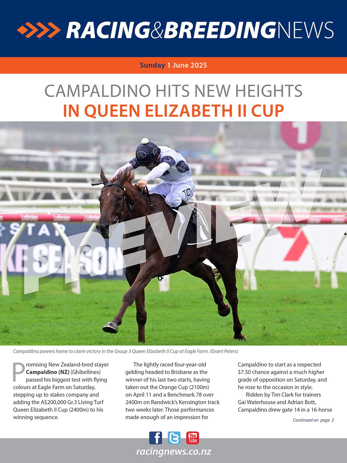 NZ Racing and Breeding News – 01 June 2025