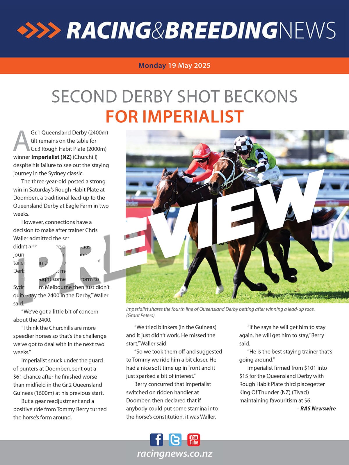 NZ Racing and Breeding News – 19 May 2025