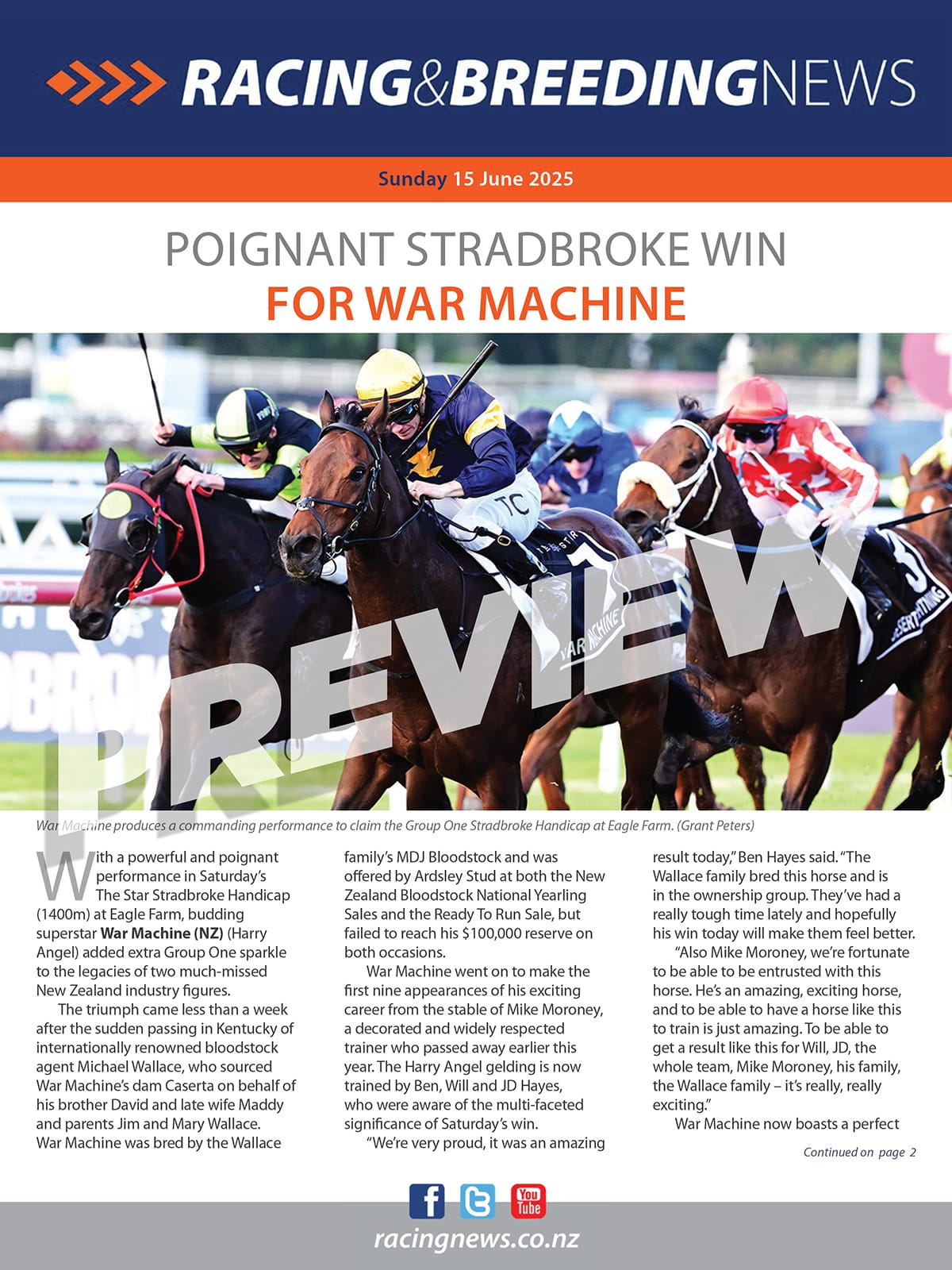 NZ Racing and Breeding News – 15 June 2025
