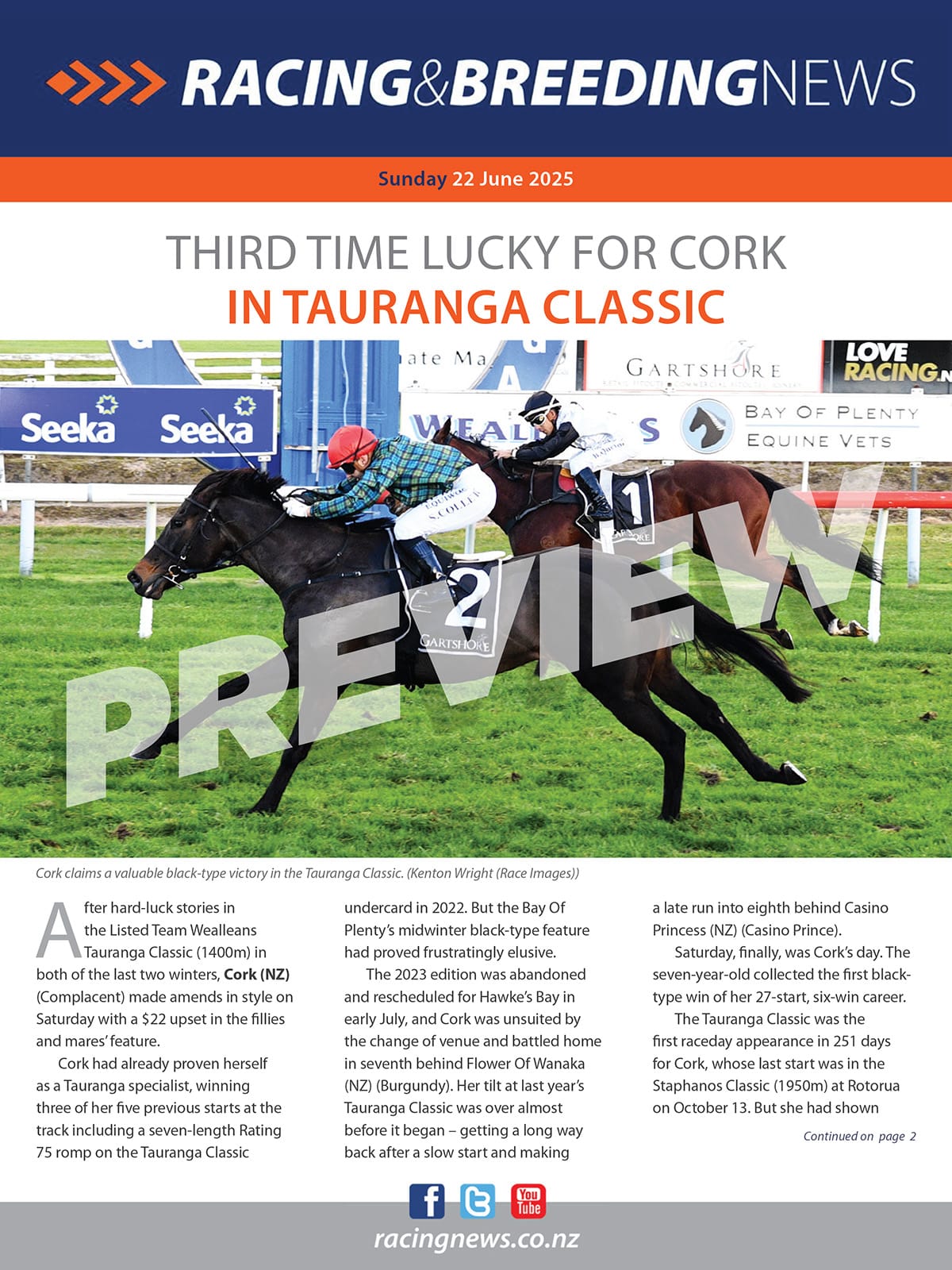 NZ Racing and Breeding News – 22 June 2025
