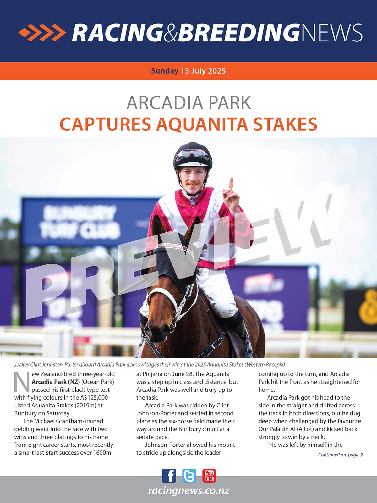 NZ Racing and Breeding News – 13 July 2025