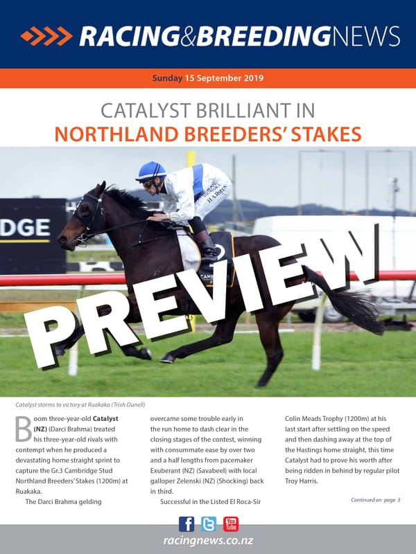 NZ Racing and Breeding News – 15 September 2019