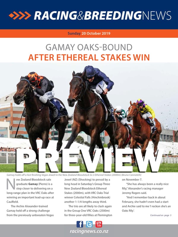 NZ Racing and Breeding News – 20 October 2019