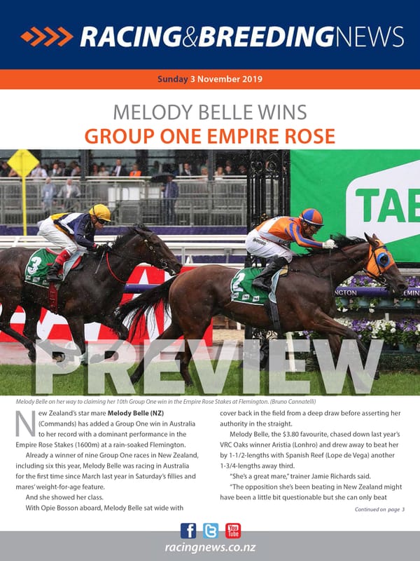 NZ Racing & Breeding News 3 November 2019