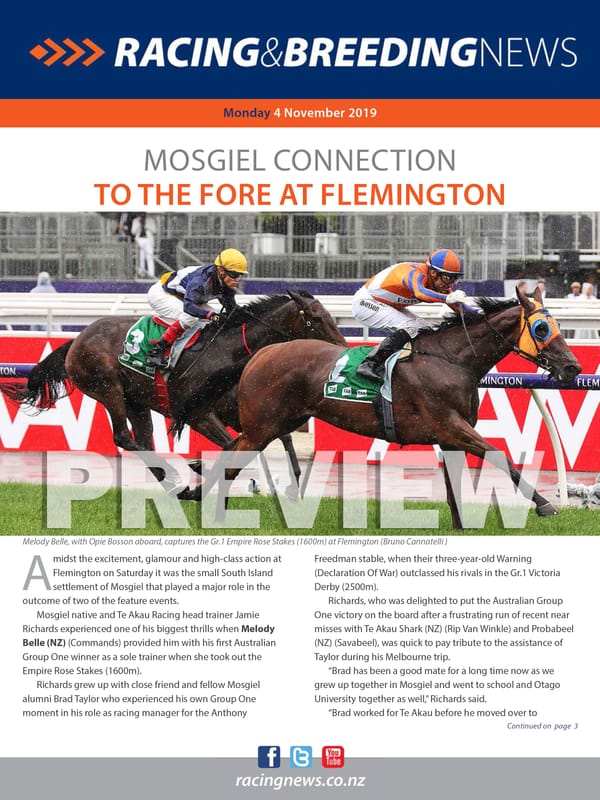 NZ Racing & Breeding News 4 November 2019