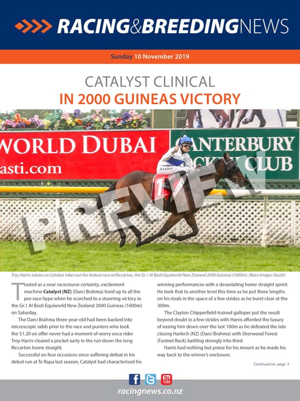 NZ Racing and Breeding News –10 November 2019
